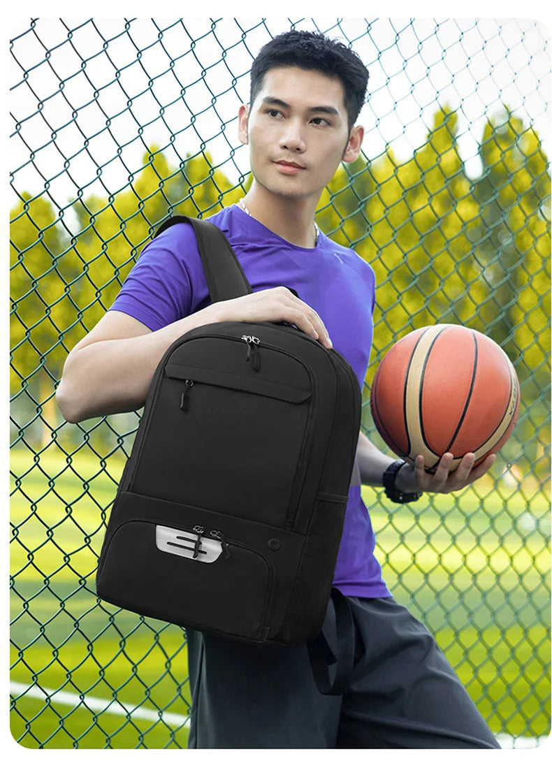 Sports Gym Fitness Yoga Backpack with Shoes Pocket Outdoor Large Camping Hiking Basketball Bag Capacity Soccer Equipment Pack