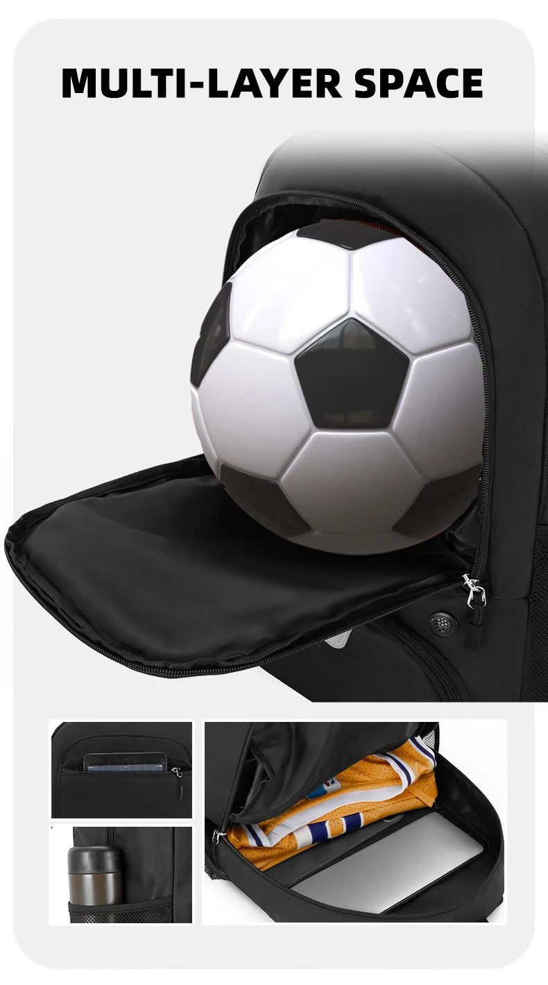 Sports Gym Fitness Yoga Backpack with Shoes Pocket Outdoor Large Camping Hiking Basketball Bag Capacity Soccer Equipment Pack