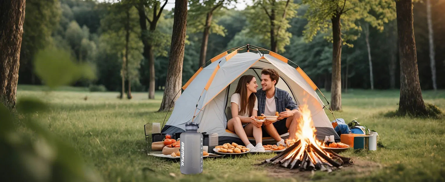 2.2 Liter Water Bottles with Straw Times to Drink Durable Sports Big Jug with Handle Leakproof BPA Free Reusable for Adults