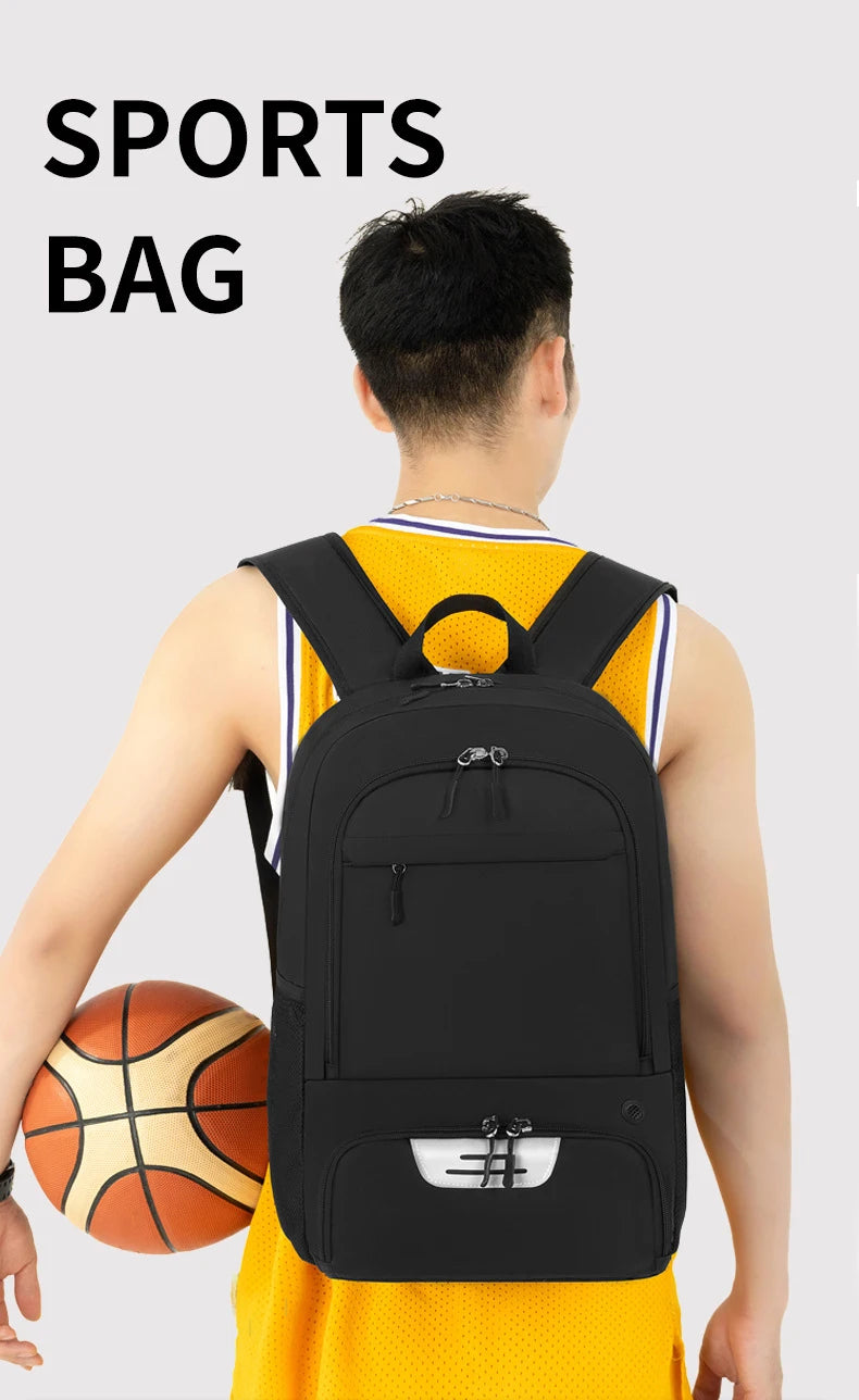 Sports Gym Fitness Yoga Backpack with Shoes Pocket Outdoor Large Camping Hiking Basketball Bag Capacity Soccer Equipment Pack