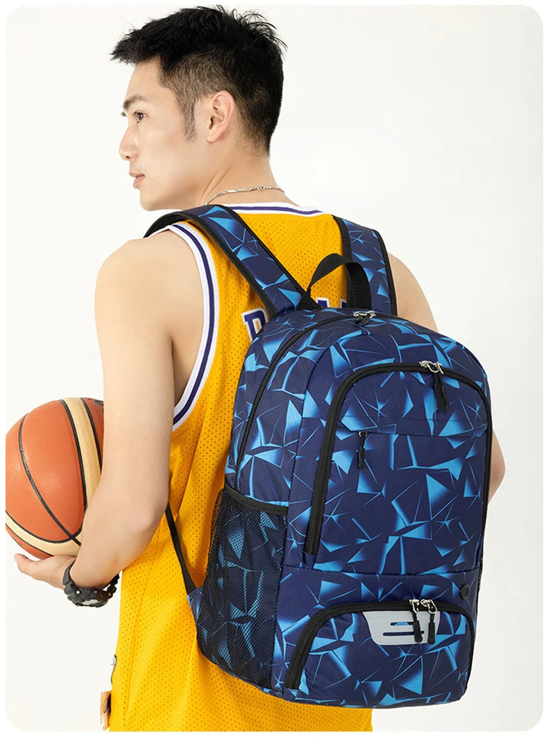 Sports Gym Fitness Yoga Backpack with Shoes Pocket Outdoor Large Camping Hiking Basketball Bag Capacity Soccer Equipment Pack