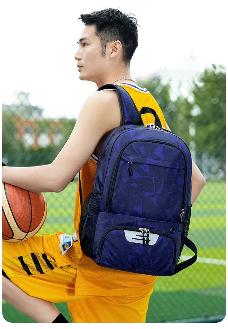 Sports Gym Fitness Yoga Backpack with Shoes Pocket Outdoor Large Camping Hiking Basketball Bag Capacity Soccer Equipment Pack