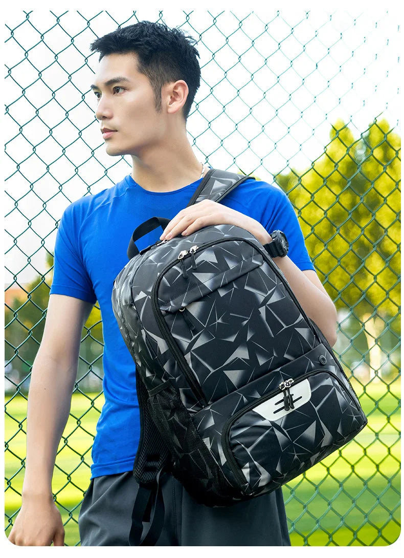 Sports Gym Fitness Yoga Backpack with Shoes Pocket Outdoor Large Camping Hiking Basketball Bag Capacity Soccer Equipment Pack