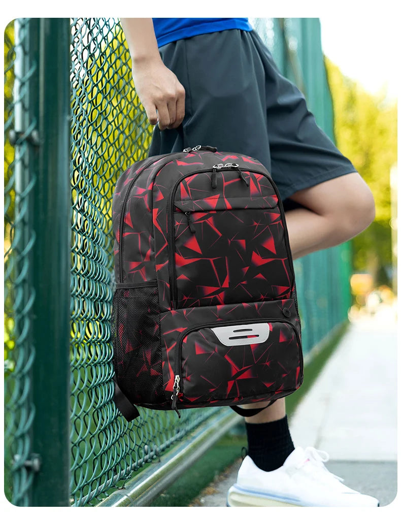 Sports Gym Fitness Yoga Backpack with Shoes Pocket Outdoor Large Camping Hiking Basketball Bag Capacity Soccer Equipment Pack