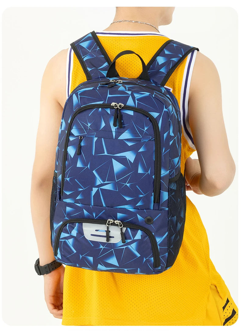 Sports Gym Fitness Yoga Backpack with Shoes Pocket Outdoor Large Camping Hiking Basketball Bag Capacity Soccer Equipment Pack