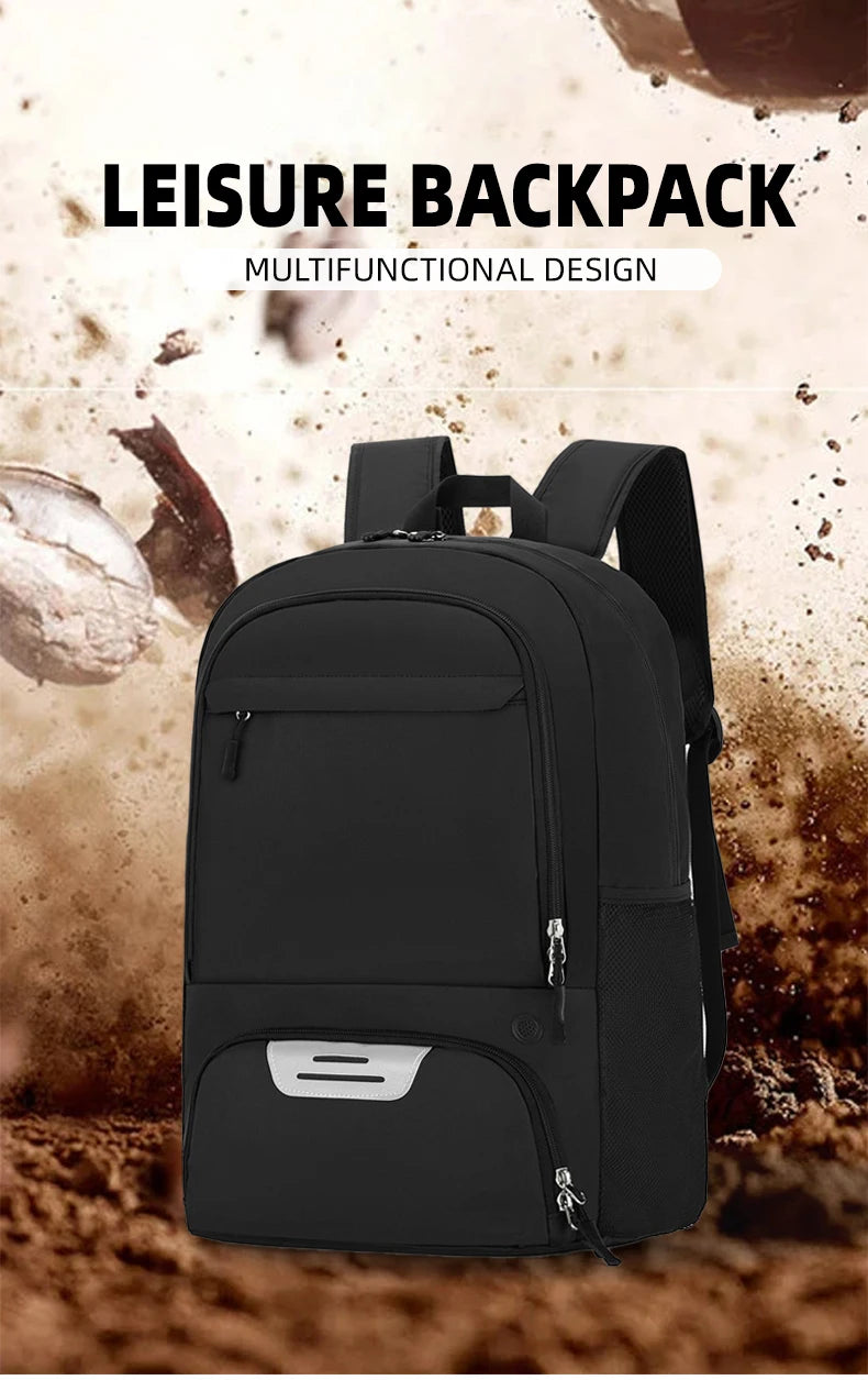 Sports Gym Fitness Yoga Backpack with Shoes Pocket Outdoor Large Camping Hiking Basketball Bag Capacity Soccer Equipment Pack